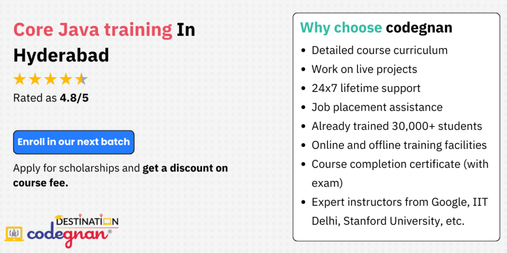 Best Java Course in Hyderabad – Rated 4.8⭐