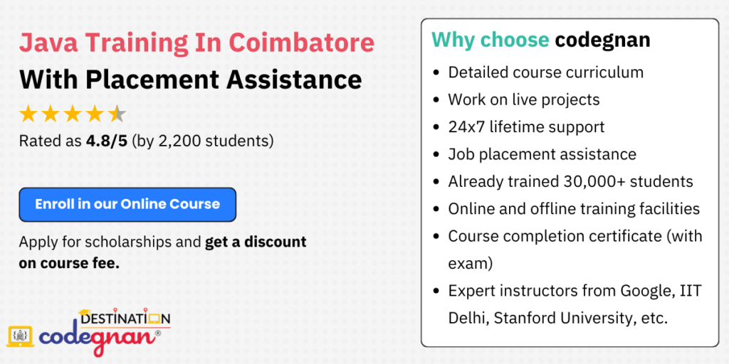 ⭐ Java Training Course in Coimbatore